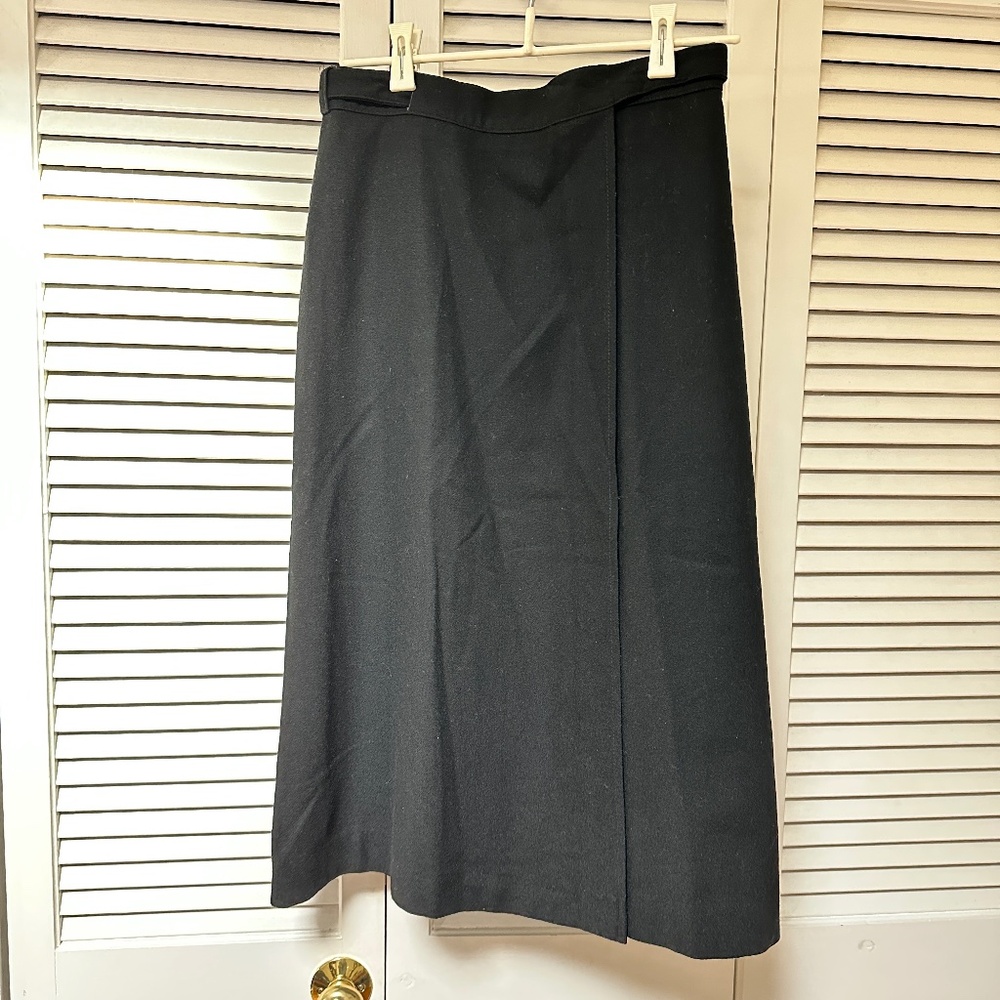 Vintage Wool Blend Wrap Skirt Lined Made in Italy Small
